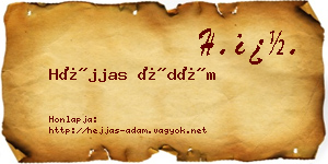 Héjjas Ádám névjegykártya